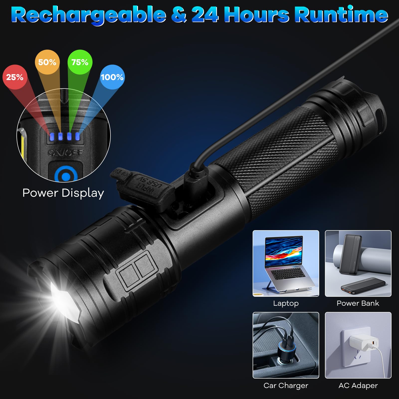 MILAOSHU side light mode for signaling and close-up tasks.