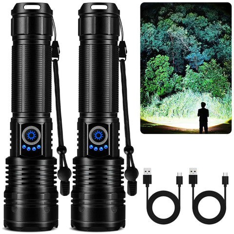 MILAOSHU two-pack flashlights brighten homes and outdoor spaces