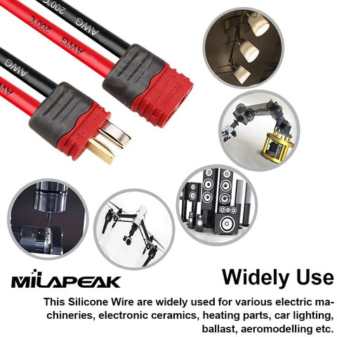 MILAPEAK 50 ft spool with red and black wires included