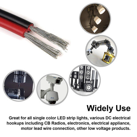 MILAPEAK low voltage wire suitable for LED strips and similar devices