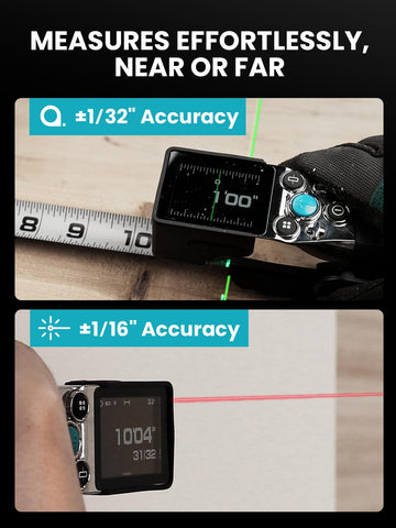 MiLESEEY XTAPE1 green laser aligns precisely for accurate marks.