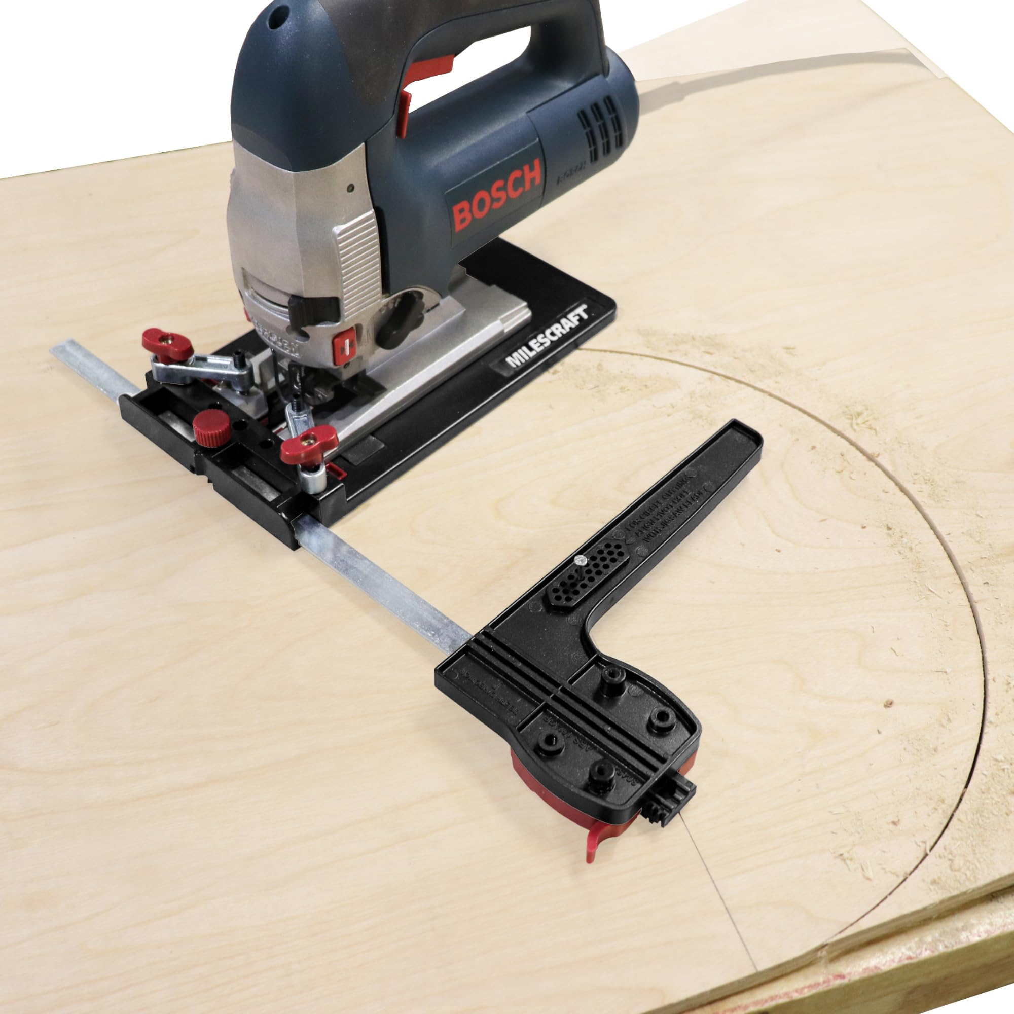 Milescraft 1403 circle cutting with jig saw enables circles up to 24 inches