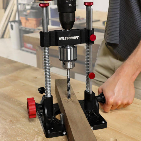 Milescraft DrillMatePro angle adjustment up to 60° for precise angled holes