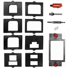 Milescraft HingeMate350 steel-frame template guides precise hinge mortises.