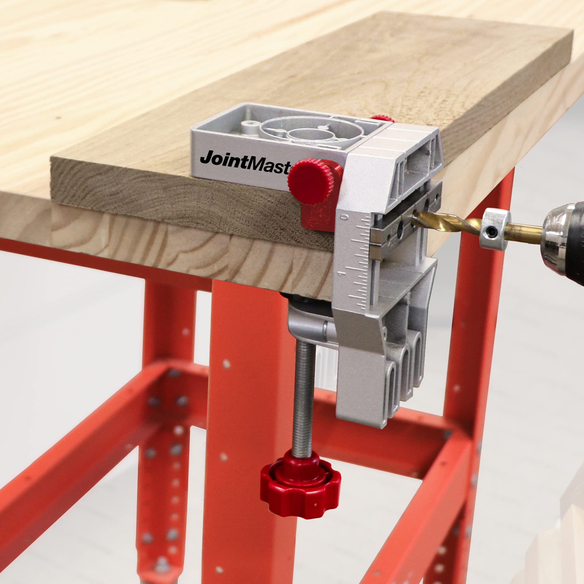 Milescraft Joint Master centering spacers simplify matching dowel positions on boards.