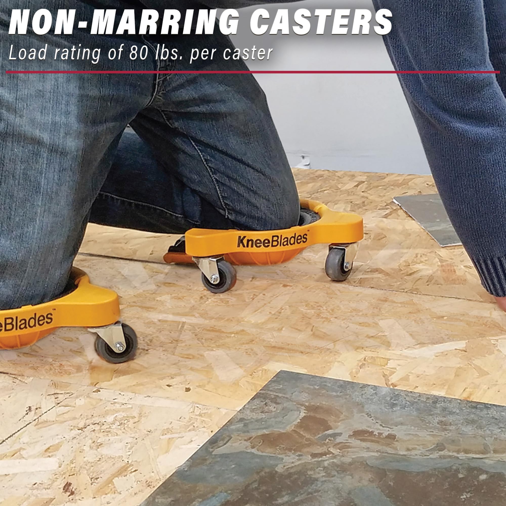 Milescraft KneeBlades gel cushions distribute weight for comfort