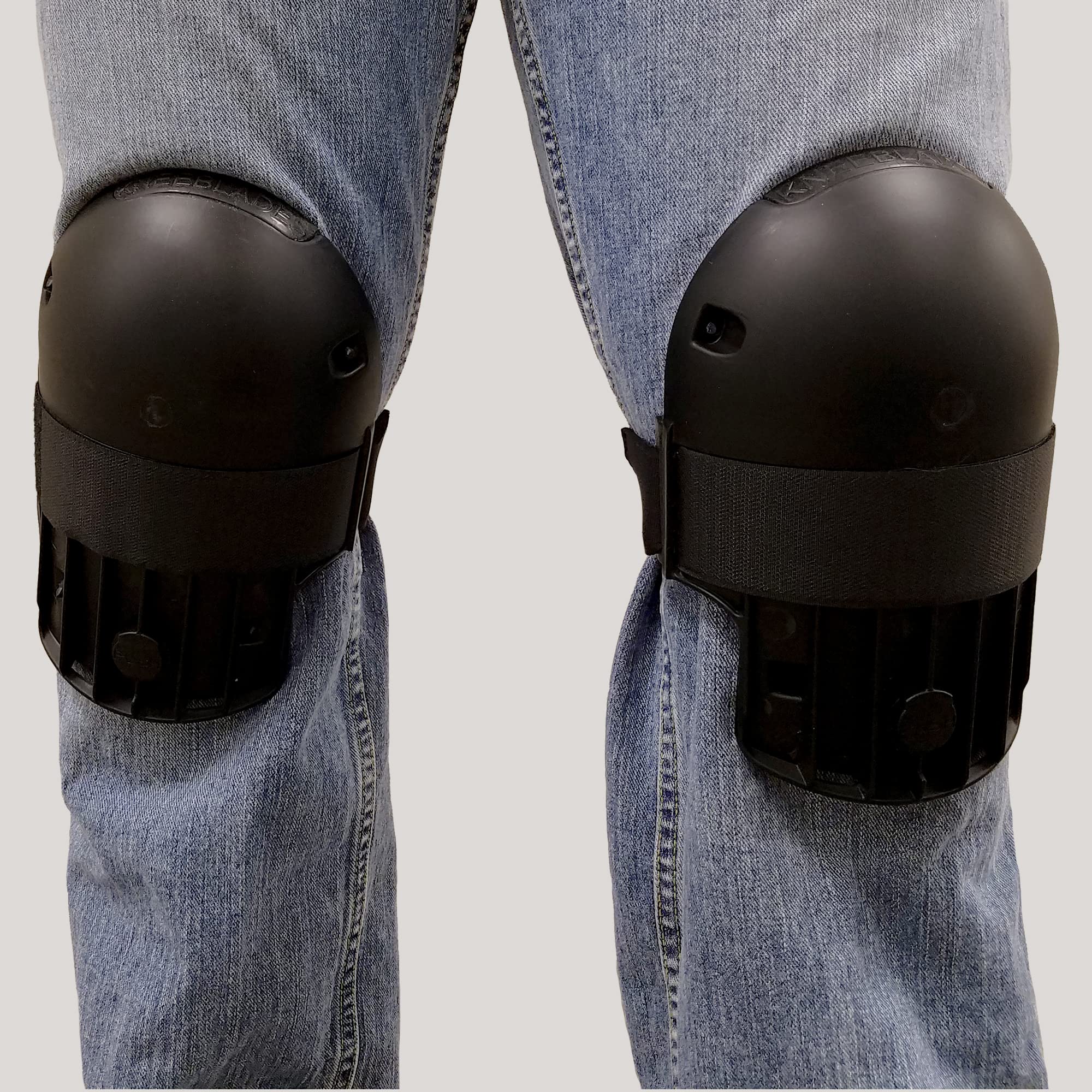 Milescraft KneeBlades in use for tile, wood, and gardening tasks
