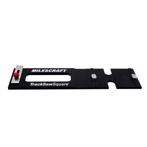 Milescraft TrackSawSquare 90-degree-to-edge view shows perfect corner alignment