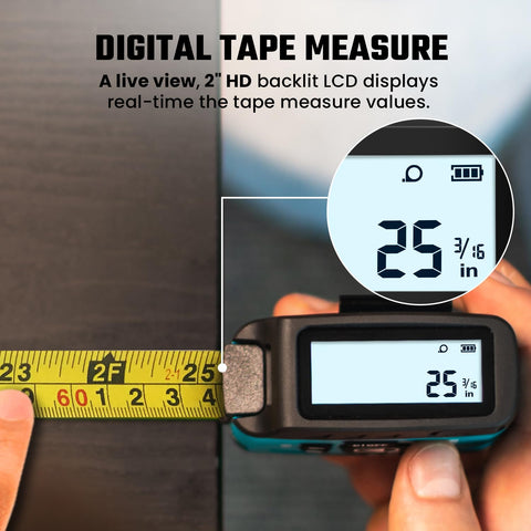 MiLESEEY DT20 digital tape display provides instant measurements while you extend the blade.