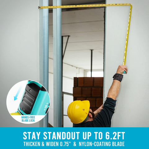 MiLESEEY DT20 wrist strap and clip keep it secure on ladders and scaffolds.