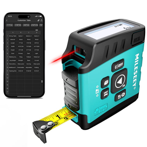 MiLESEEY DT20 front view; compact laser distance measure for quick room sketches.