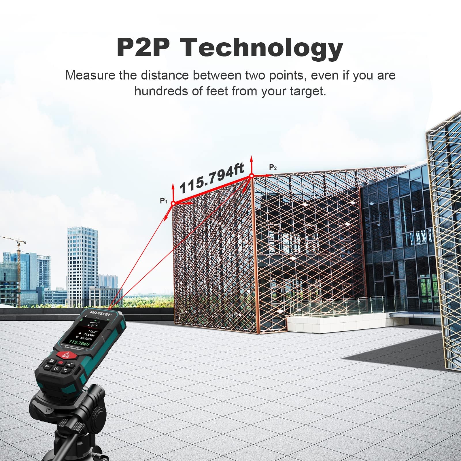 MiLESEEY P2P technology enables 360 tilt-point measurements.