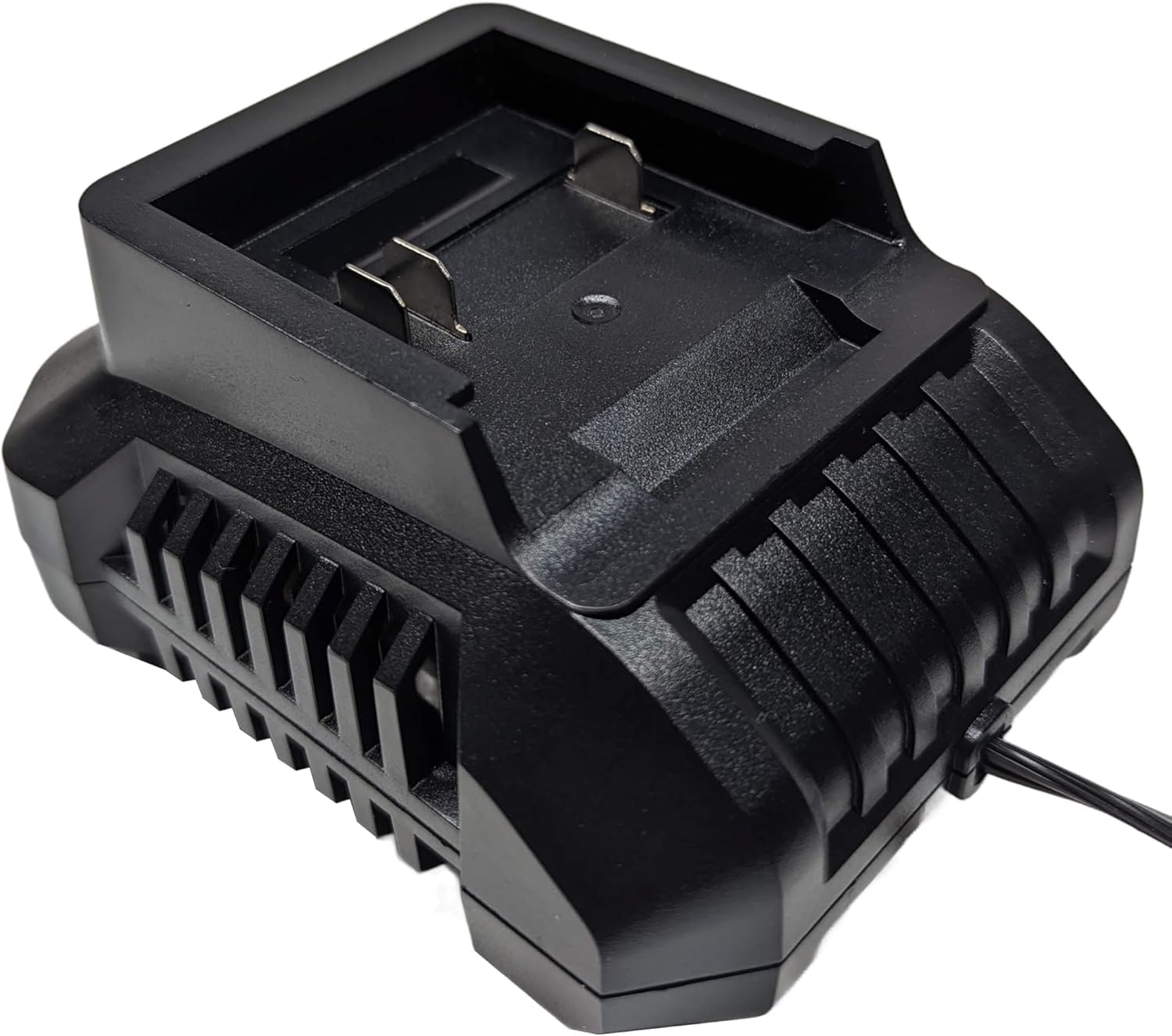 Milestock XH2150-1800 charger back view with clear labeling for safe use.