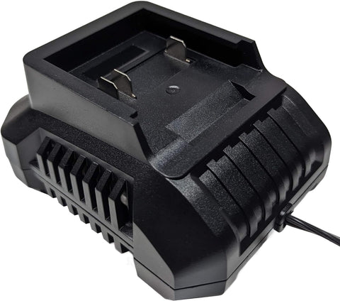 Milestock XH2150-1800 charger back view with clear labeling for safe use.