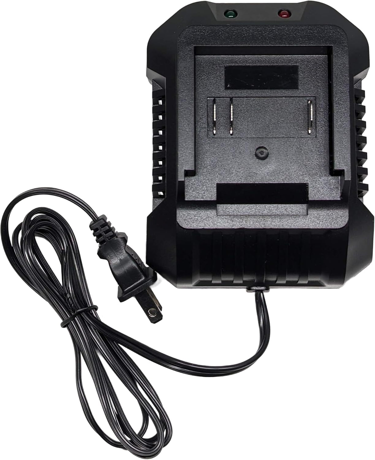 Milestock XH2150-1800 charger front view powering 21.5V tool batteries for reliable on-site charging.