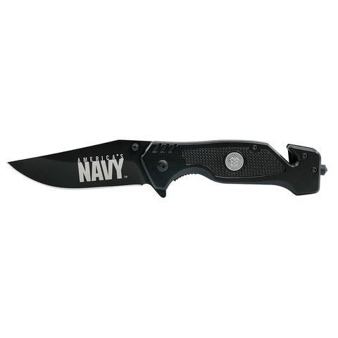 Military Gift Shop Navy Folding Elite Knife Ergonomic grip for secure handling in demanding tasks.