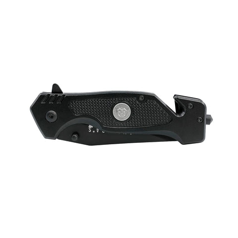 Military Gift Shop Navy Folding Elite Knife Glass Breaker for emergency rescue on land or sea.