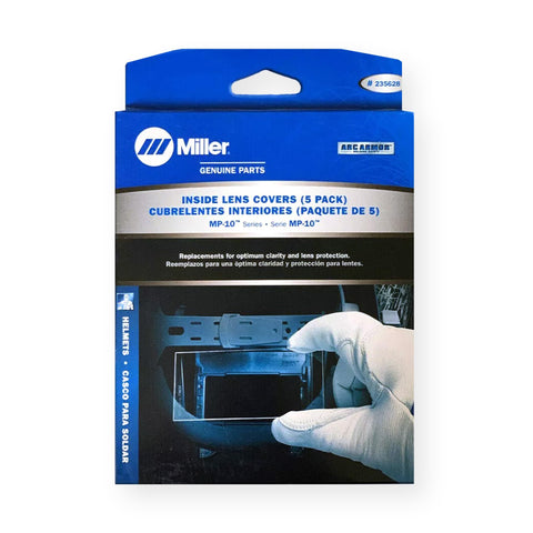 Miller Elite front-lens cover 5-pack for clear welding visibility.