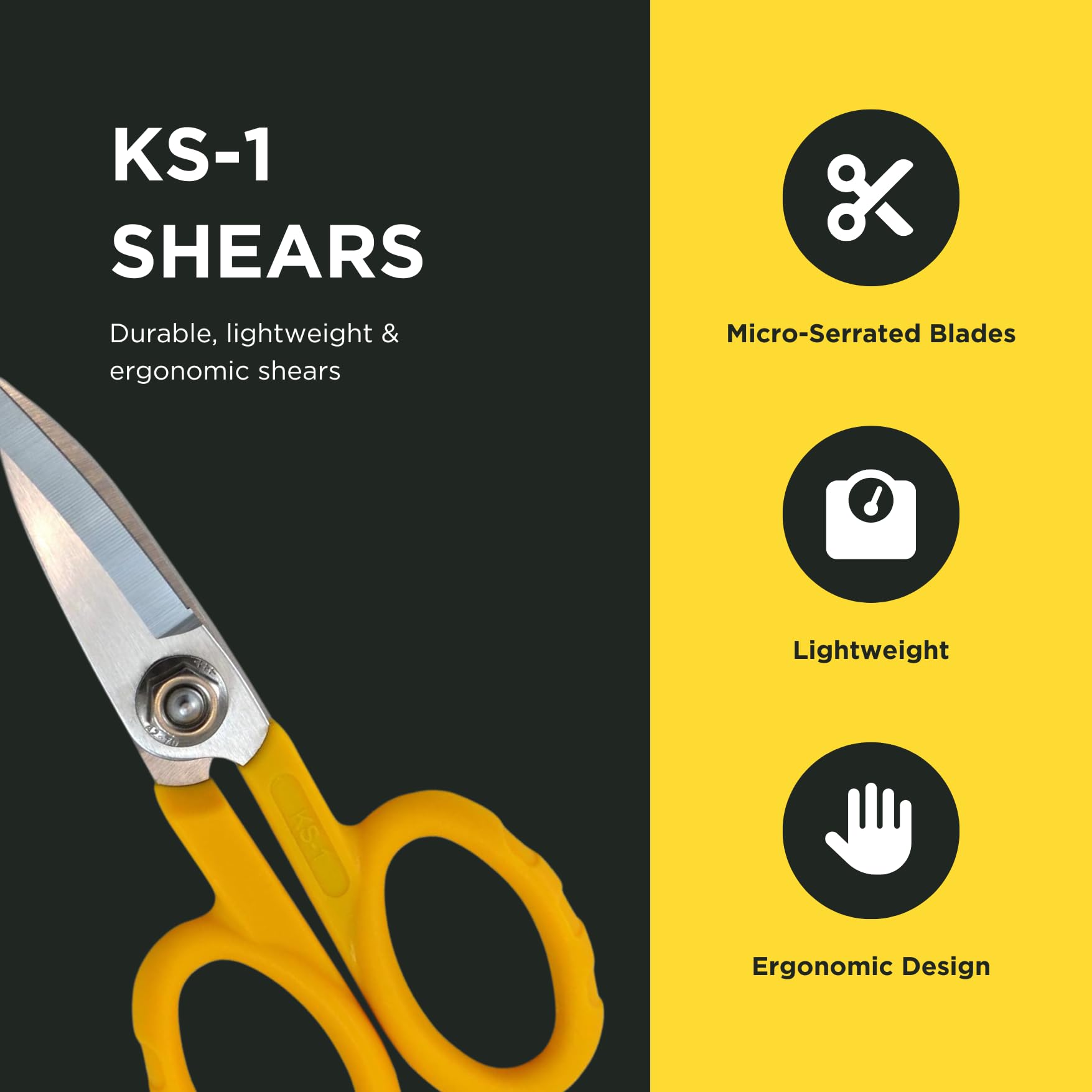Miller KS-1 yellow scissors 5-5 inches length emphasizes compact tool size