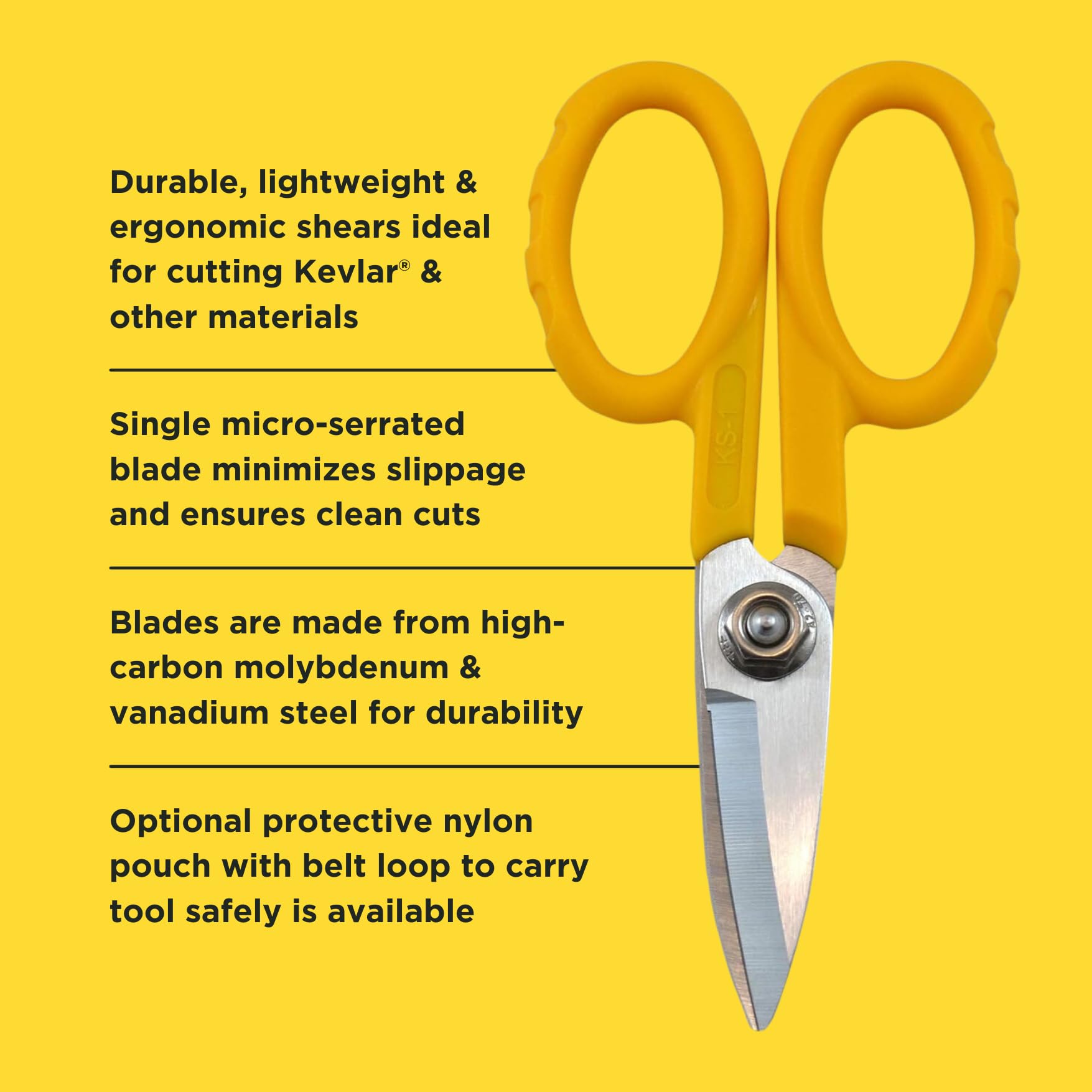 Miller KS-1 yellow scissors handle grip offers comfortable control during long sessions