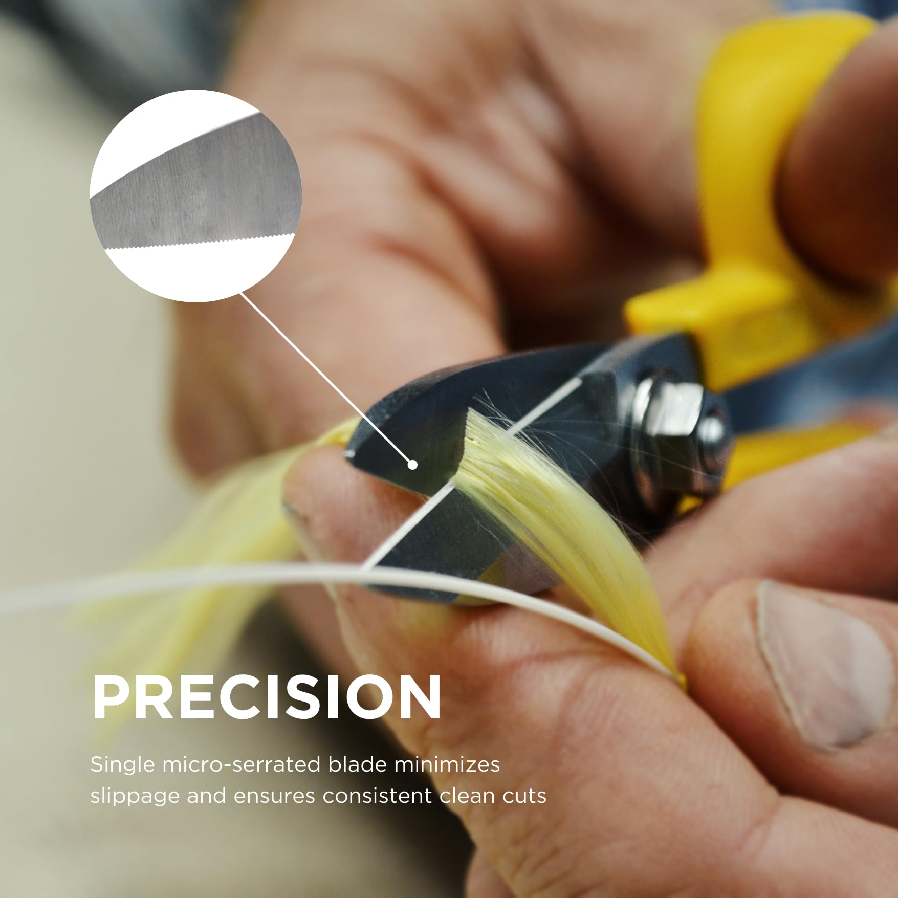 Miller KS-1 yellow scissors microserrated blade for slip-free cuts