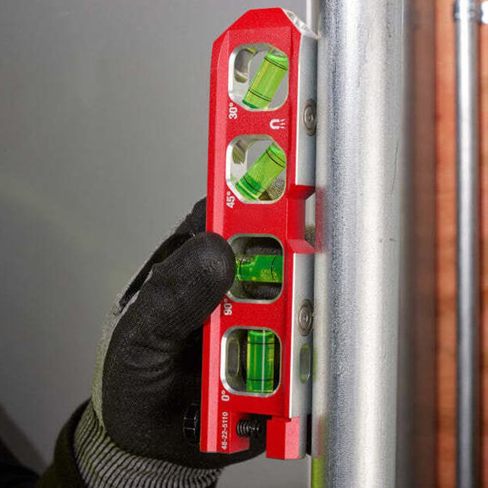 Milmaukee read window offers quick visibility under overhead lighting.