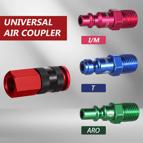 Milosline 1/4-inch FNPT universal air coupler for fast, secure attachment.