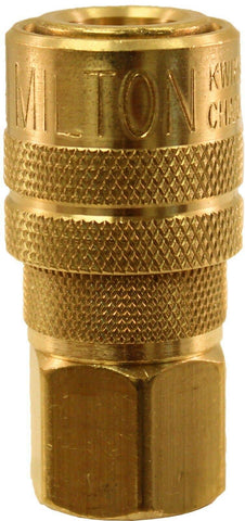 Milton 10-pack brass 1/4 inch quick couplers with Buna-N seal for durable, leak-free use.