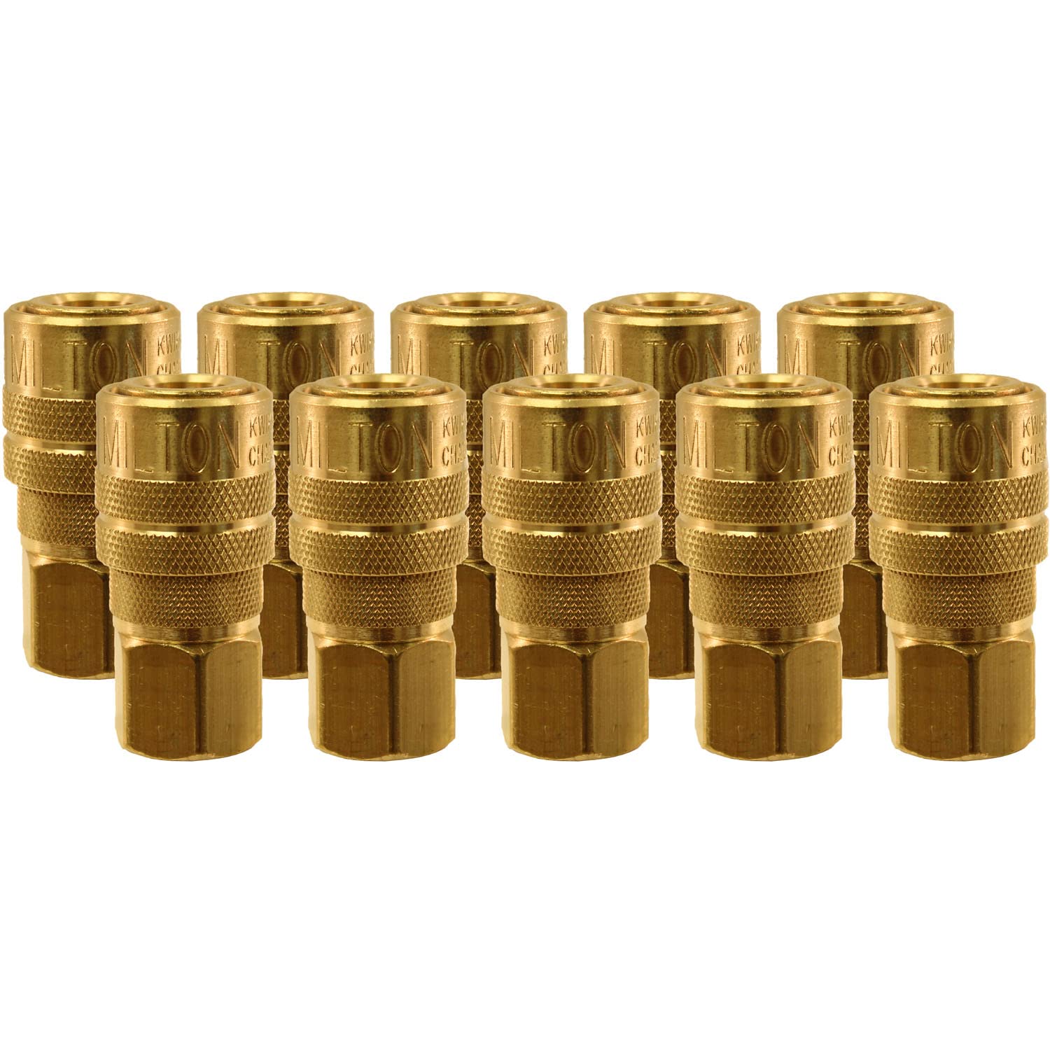 Milton 715BK M-Style brass quick coupler in 1/4 inch FNPT for reliable air connections.