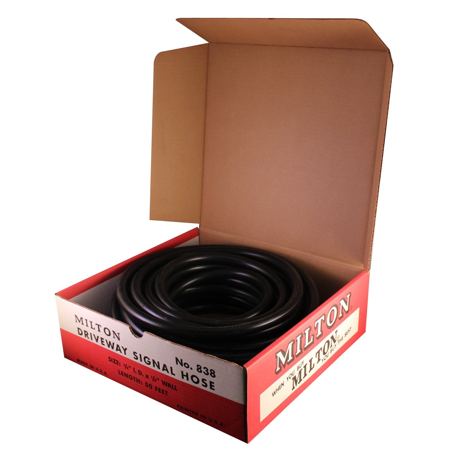 Milton 838 signal hose 50ft end fittings visible, supports secure connections for reliable air delivery.