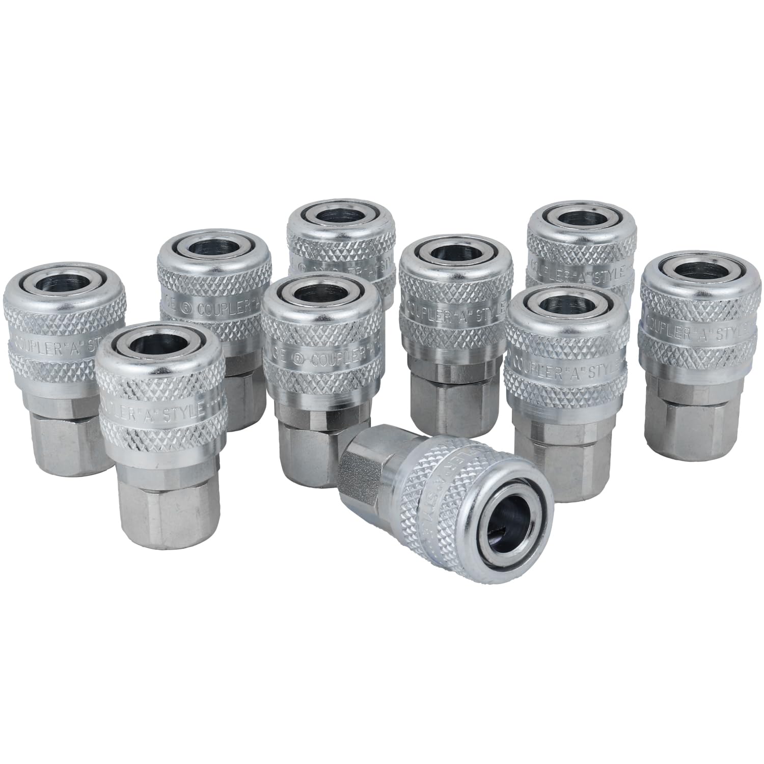 Milton air-coupler A-style ARO-210 with one-quarter FNPT for quick tool connections.