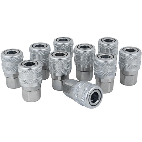 Milton air-coupler A-style ARO-210 with one-quarter FNPT for quick tool connections.