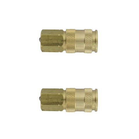 Milton HI-Flo V-style brass 1/4-inch coupler for HVLP guns, supporting flexible plug options