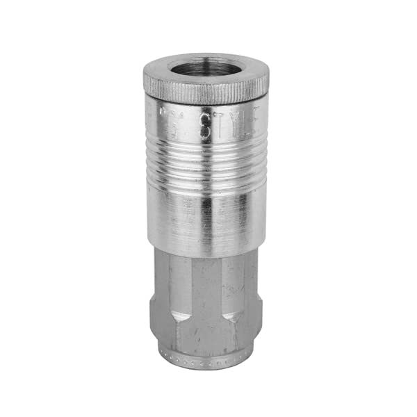 Milton G-style air coupler side view shows durable steel construction