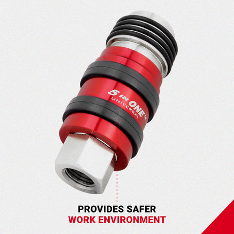 Milton S-1750 1/4 in NPT female connector provides a secure hose fit.