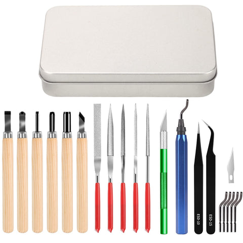MILUOSONG 25pcs precision tool set for detailed modeling and deburring