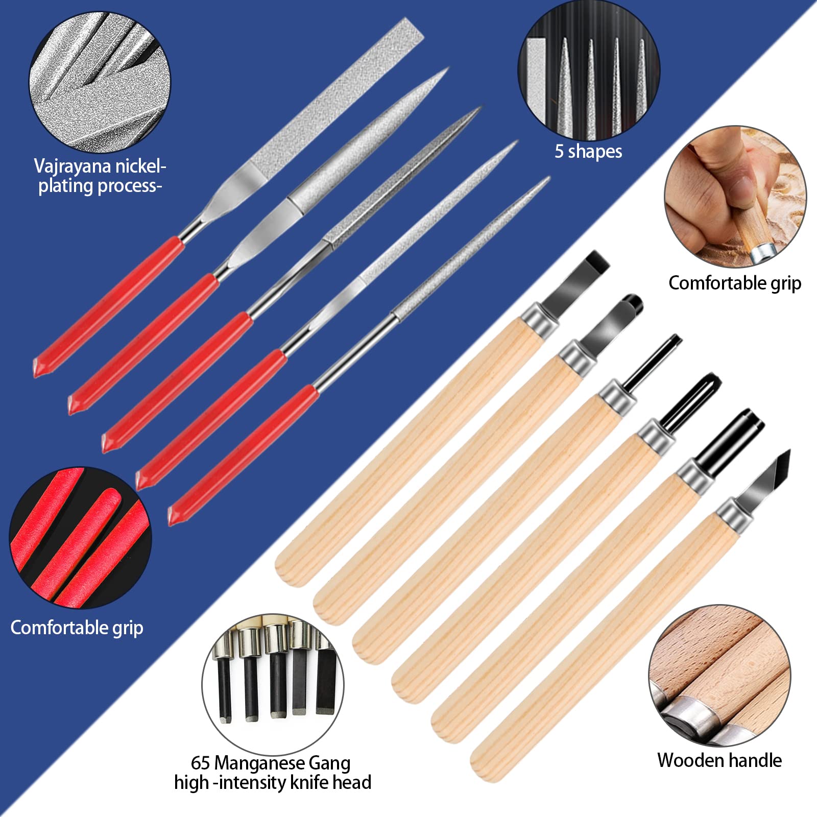 MILUOSONG hand file set for cleanup and sanding on metals