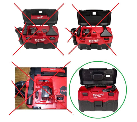 Milwaukee 0960-20 vacuum hose connection demonstrates flexible reach for tight spaces