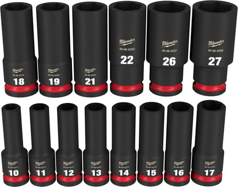Milwaukee 1/2 in drive socket highlighting metric compatibility.