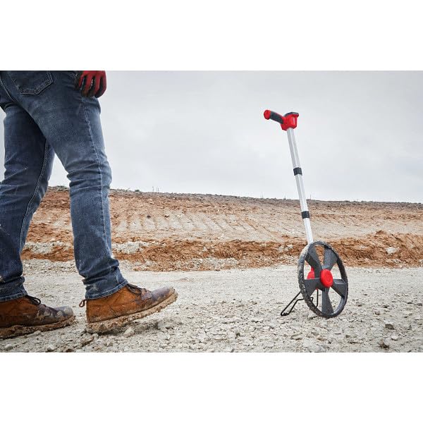 Milwaukee 12in digital measuring wheel easy-to-read units speed site measurements.