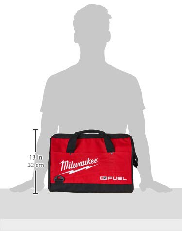 Milwaukee bag interior shows six pockets for organized tools securely.