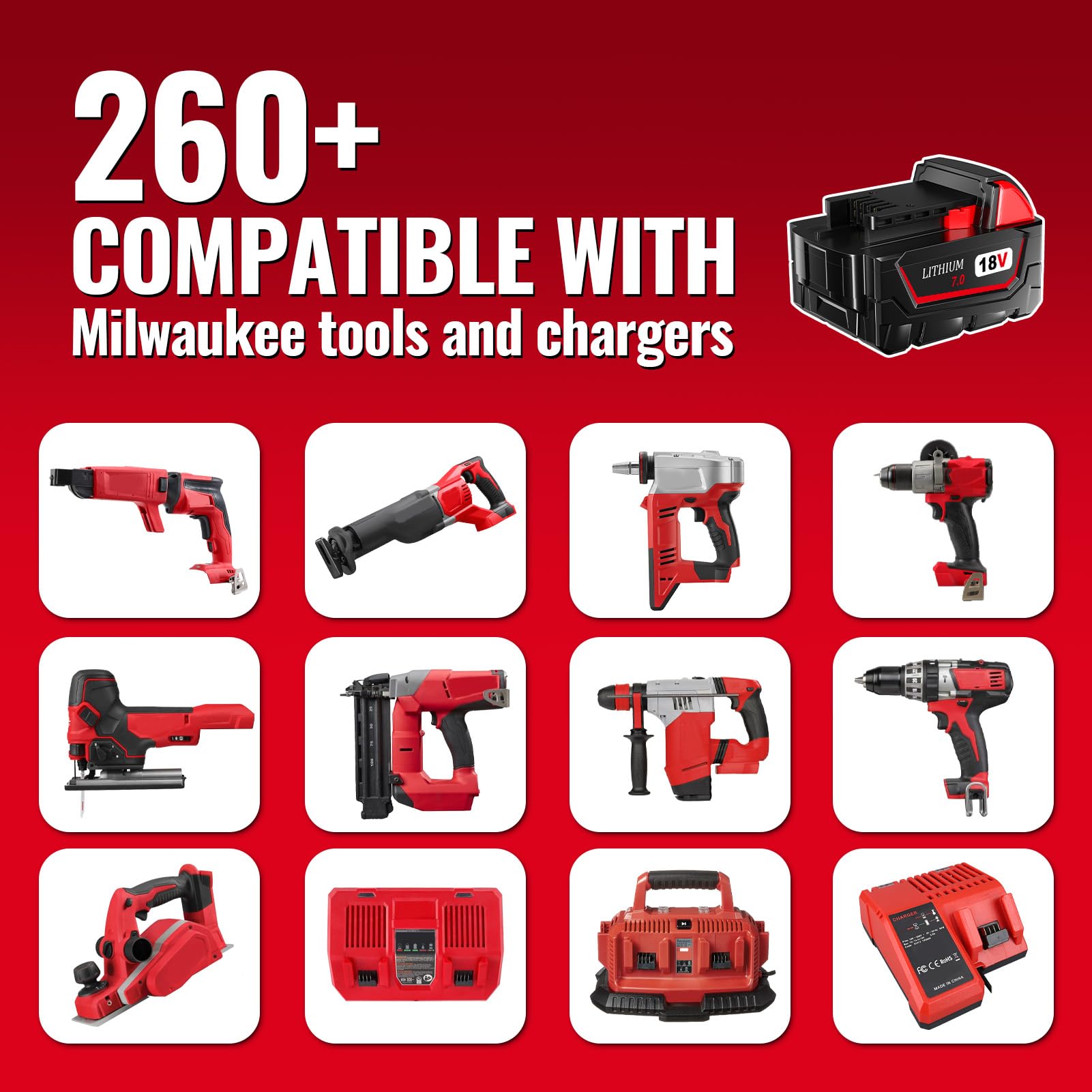 Milwaukee 18V battery 2-pack in use with cordless tool.