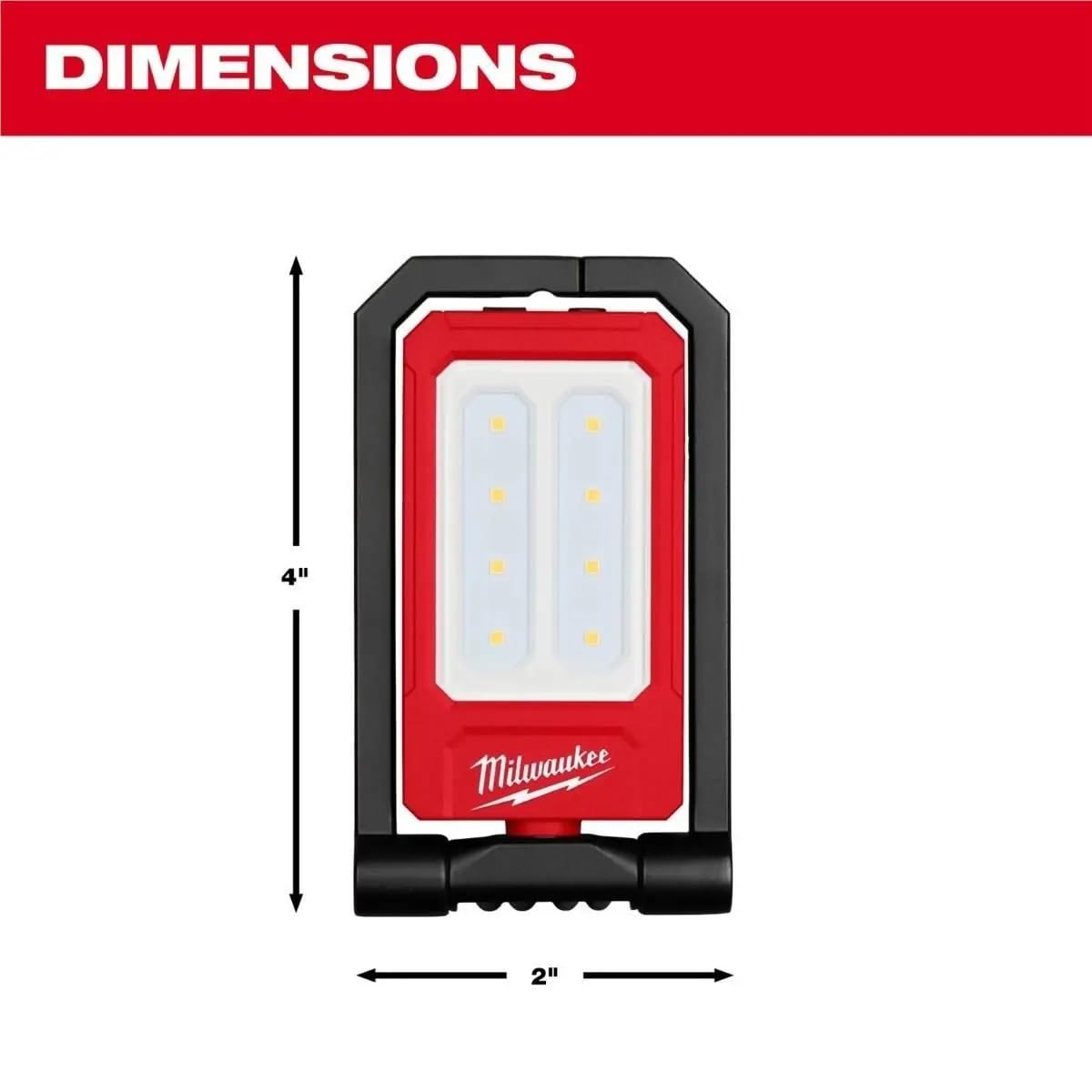 Milwaukee 2013R rechargeable light shown from the side for flexible placement.