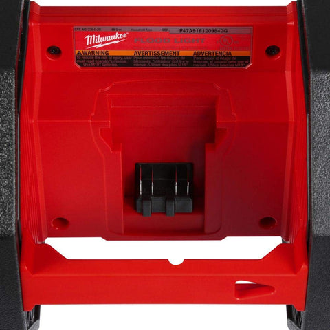 Milwaukee 2361-20 LED flood light roll cage design resists jobsite abuse.