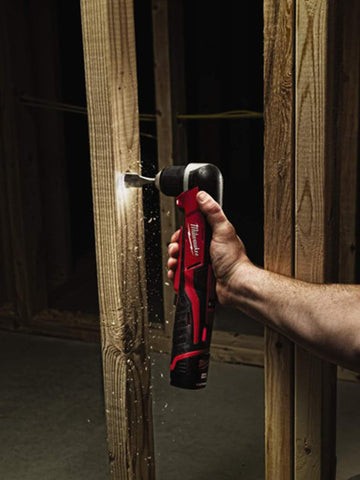 Milwaukee 2415-20 chuck and extended paddle switch for precise control in angles.