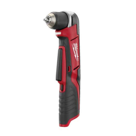 Milwaukee 2415-20 right-angle drill in use, compact power for tight spaces and 3/8-in chuck.