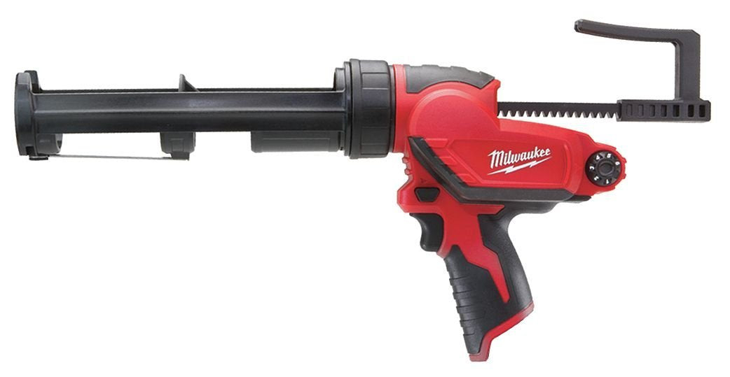 Milwaukee 2441-20 cordless caulk gun applying sealant with adjustable speed control