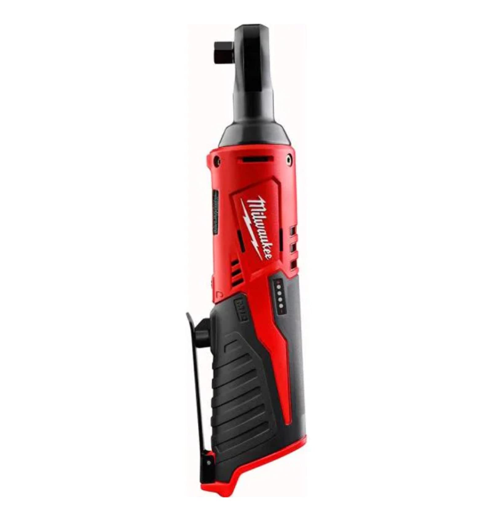 Milwaukee 2457-20 cordless 3/8 inch ratchet for tight-space fastening and auto repairs.