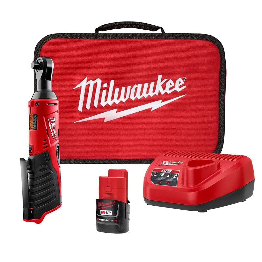 Milwaukee 2457-21 cordless 38-in ratchet compact design for tight spaces