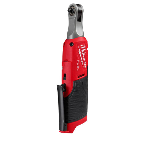 Milwaukee 2566-20 high-speed cordless ratchet showing compact design for quick fasteners.